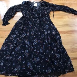H&M long sleeve floral maxi dress Sz 4